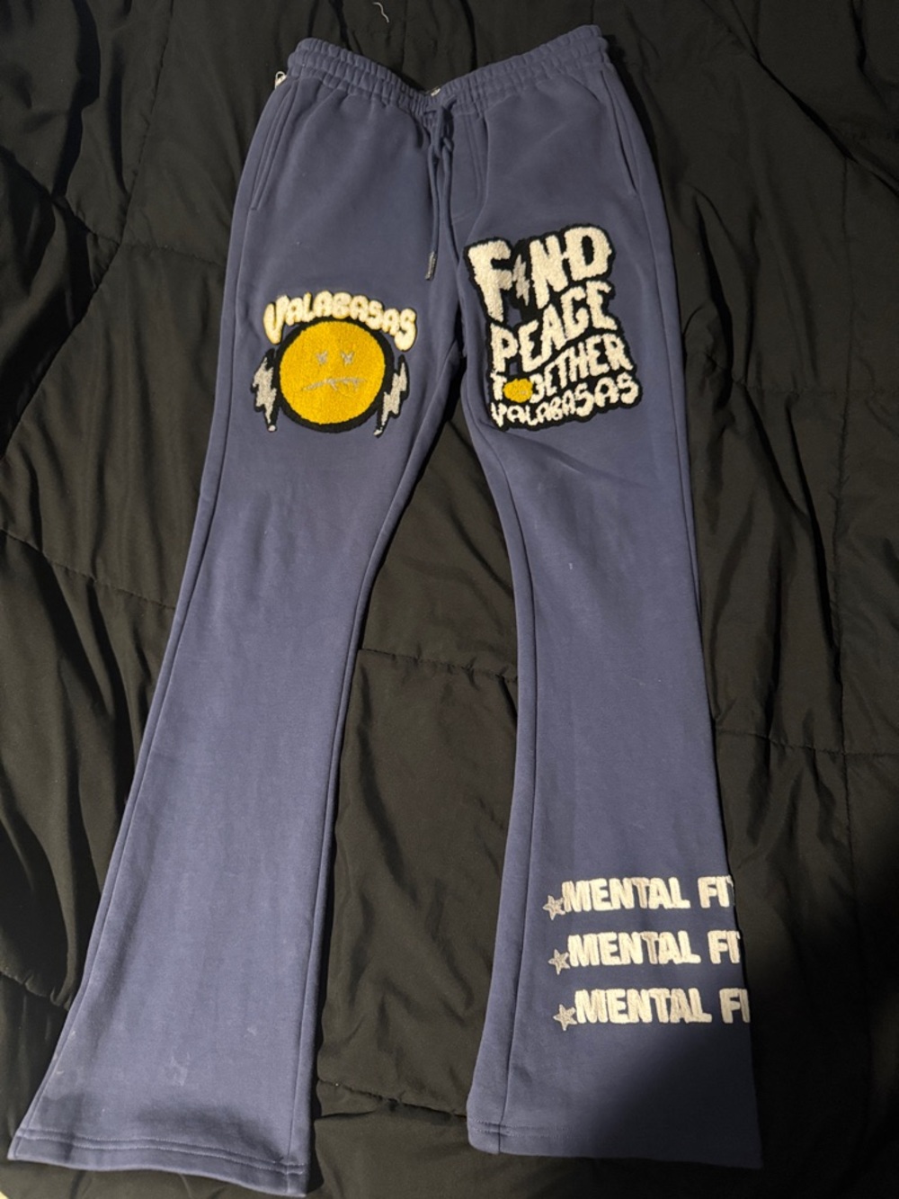 Find Peace Navy Graphic Fleece Joggers